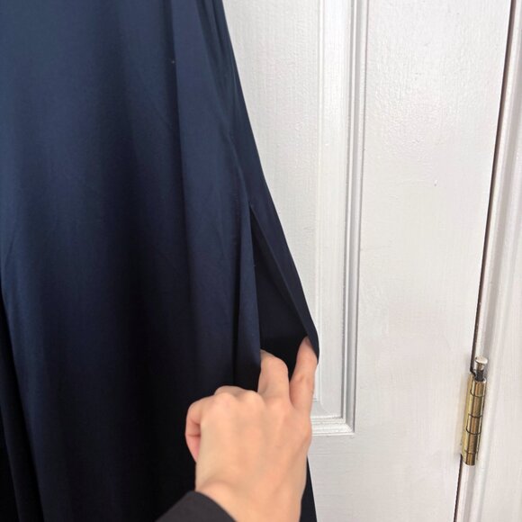 Banana Republic Serenade Dress 100% Silk Maxi Navy Blue Long Tank Flowy Small S - Picture 11 of 14